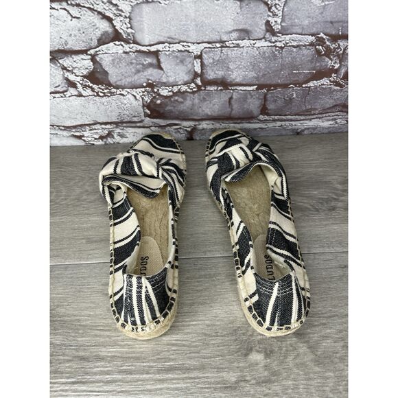 Soludos Striped Espadrille Bow Blue Cream Nautical Shoes Women’s Sz 9M US/39.5EU - Picture 6 of 16